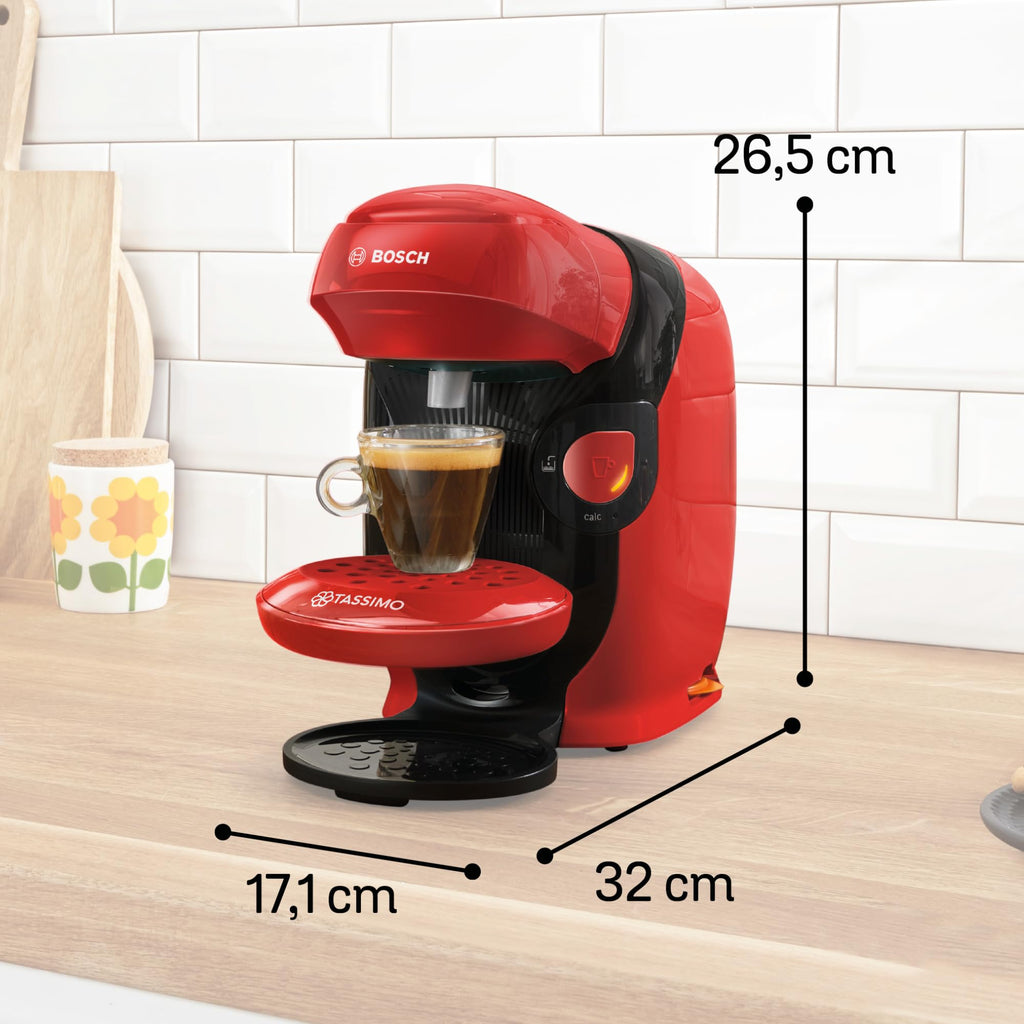 Tassimo Style TAS1103 – Kapselmaschine, über 70 Getränke, INTELLIBREW™, 1400W, Rot