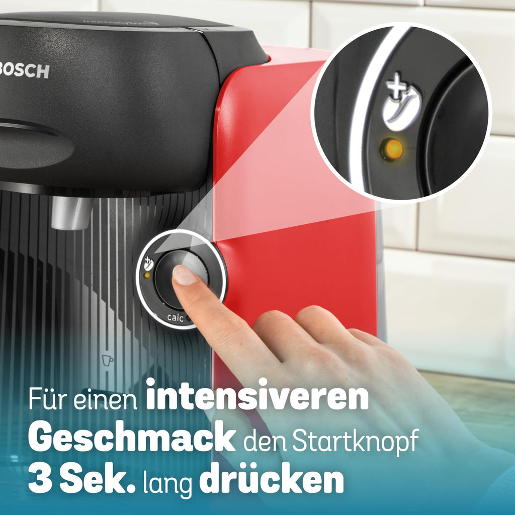 Tassimo Finesse TAS163E – Kapselmaschine mit IntensityBoost, über 70 Getränke, 1400W, Rot/Schwarz