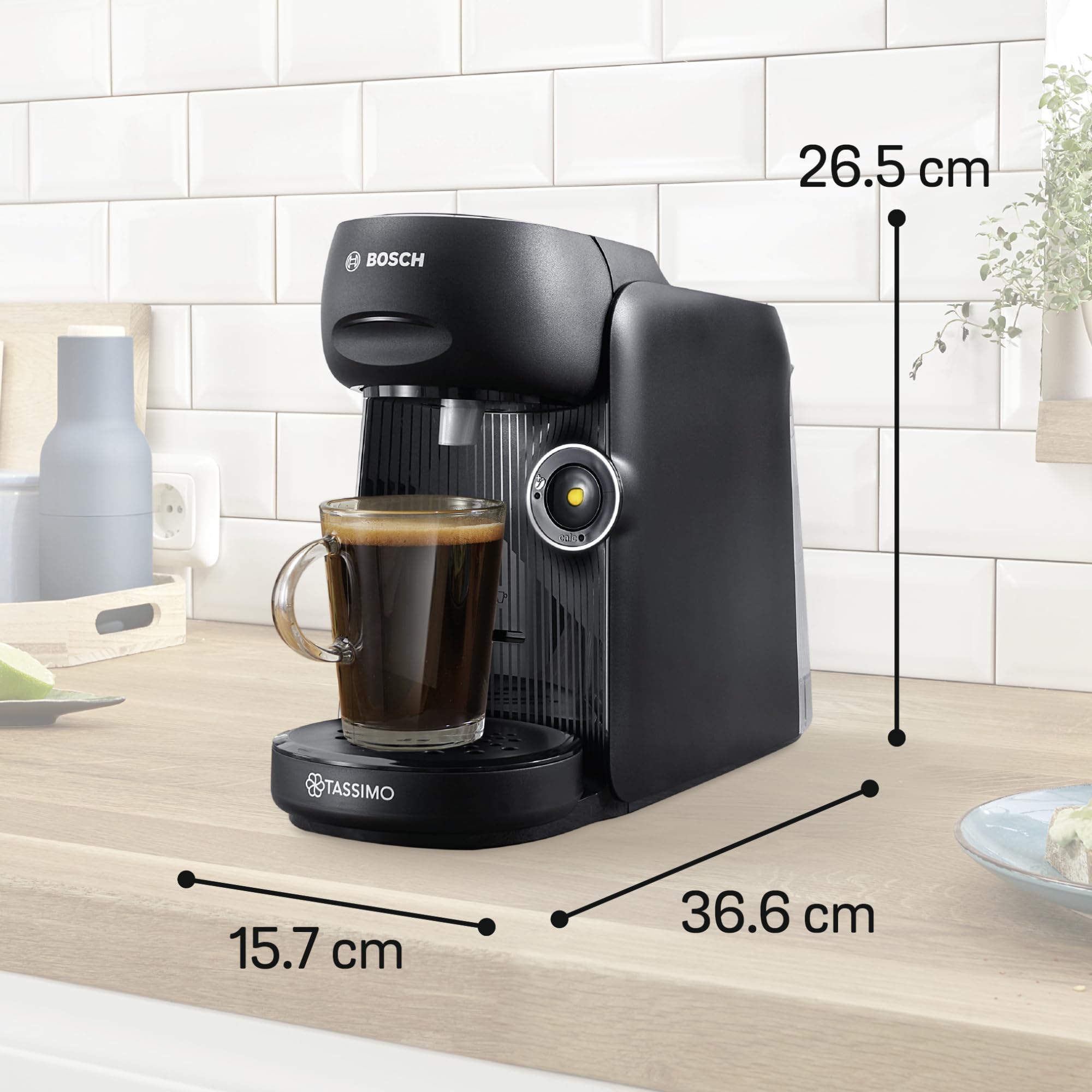 Tassimo Finesse TAS162E – Kapselmaschine mit IntensityBoost, über 70 Getränke, 1400W, Schwarz