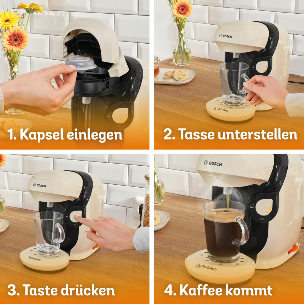Tassimo Style TAS1107 – Kapselmaschine, über 70 Getränke, INTELLIBREW™, 1400W, Creme
