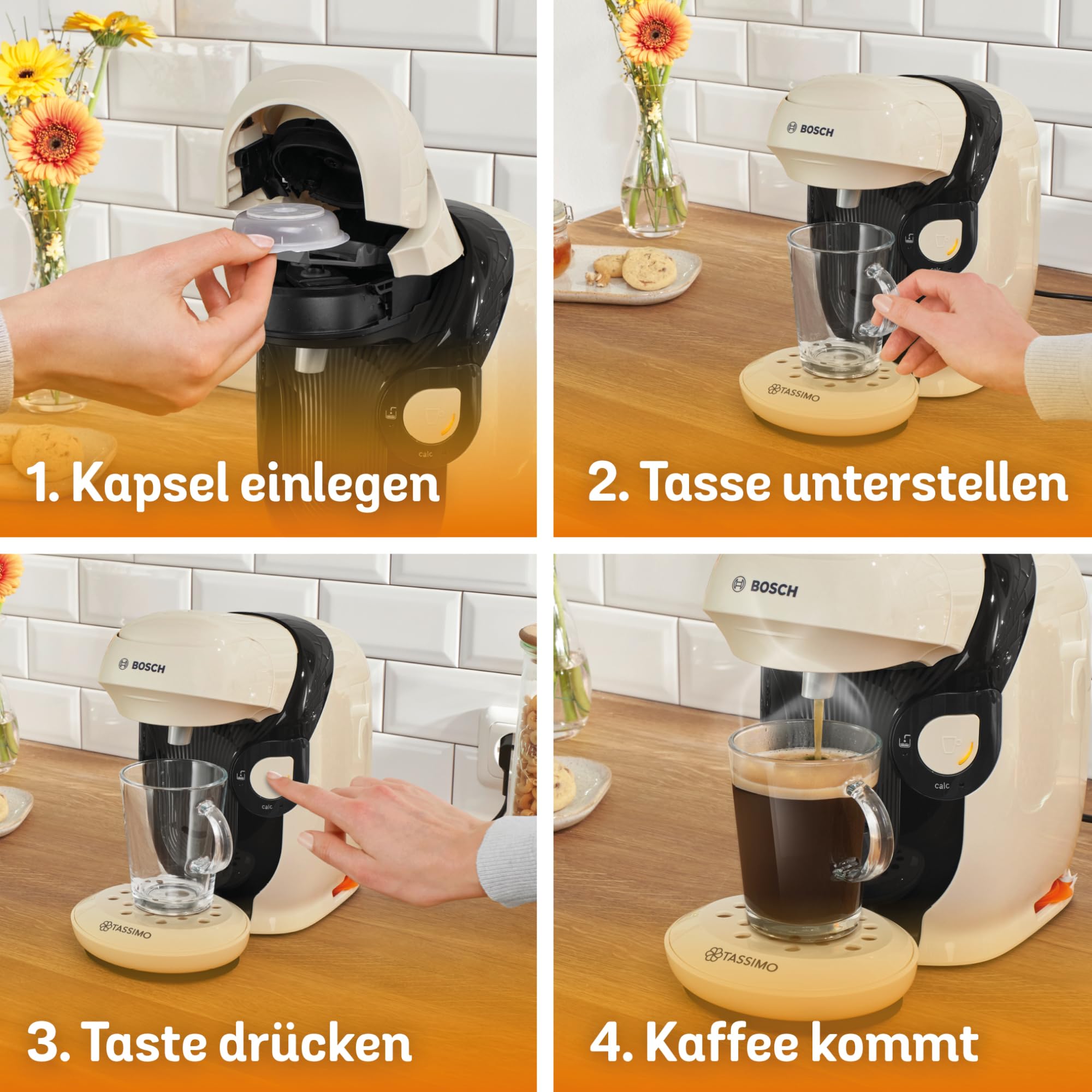 Tassimo Style TAS1107 – Kapselmaschine, über 70 Getränke, INTELLIBREW™, 1400W, Creme