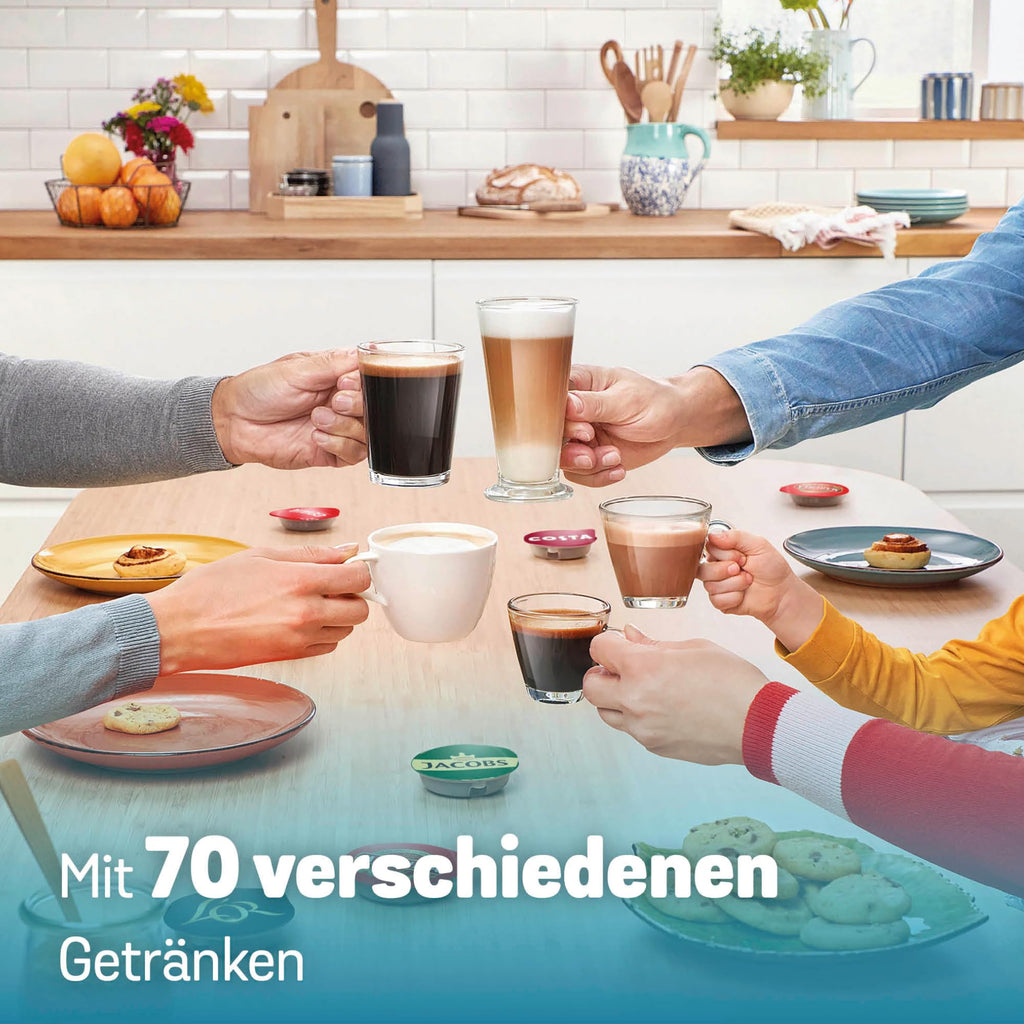 Tassimo Finesse TAS1104 – Kapselmaschine, IntensityBoost, über 70 Getränke, 1400W, Weiss/Schwarz