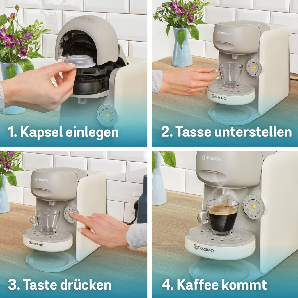 Tassimo Finesse TAS167P – Kapselmaschine mit IntensityBoost, über 70 Getränke, 1400W, Creme