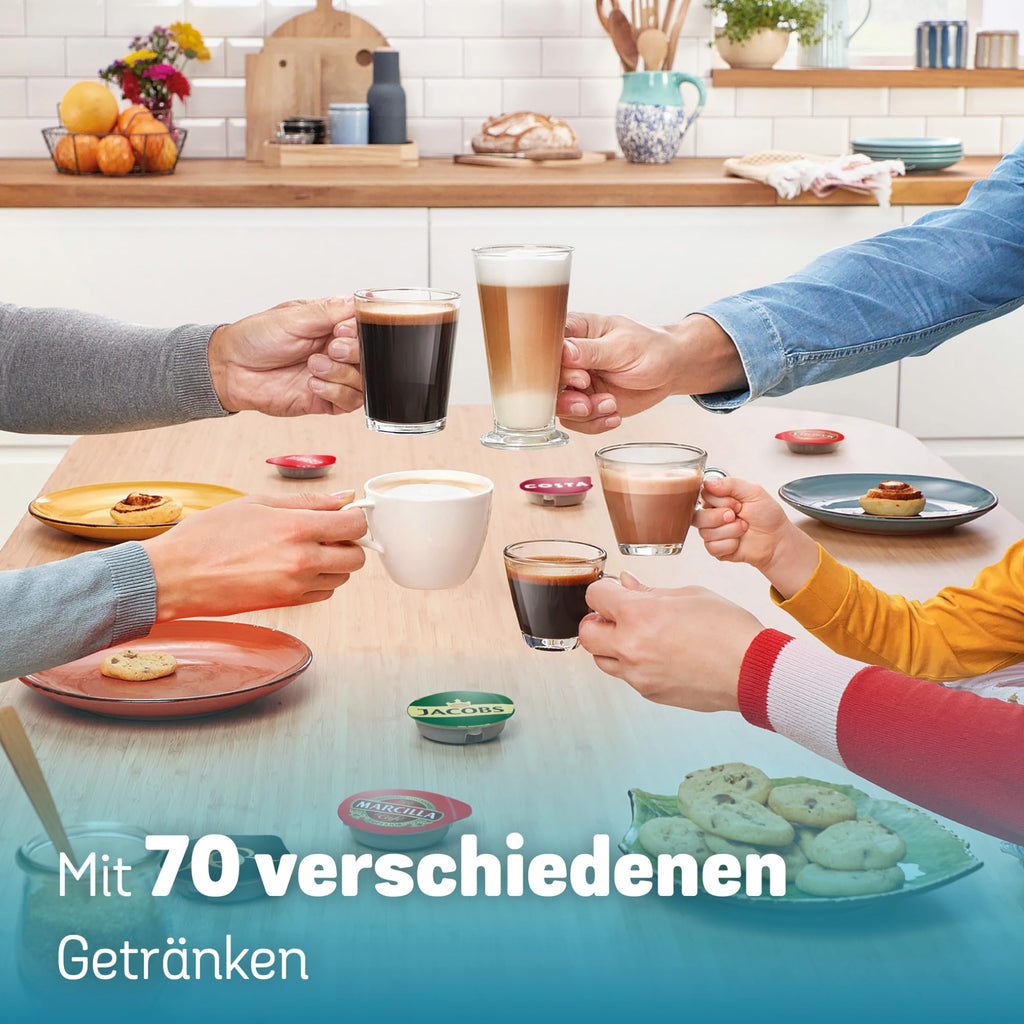 Tassimo Finesse TAS163E – Kapselmaschine mit IntensityBoost, über 70 Getränke, 1400W, Rot/Schwarz