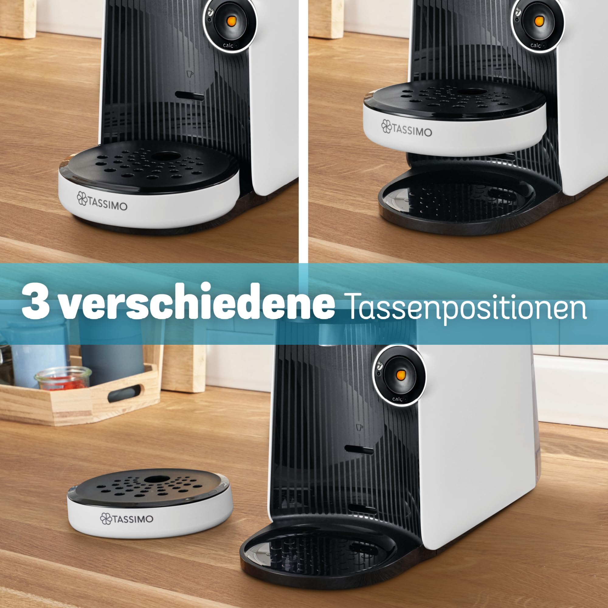 Tassimo Finesse TAS1104 – Kapselmaschine, IntensityBoost, über 70 Getränke, 1400W, Weiss/Schwarz
